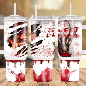 Unisex Halloween Freddy Krueger A Nightmare On Elm Street Tumbler Graphic Tumbler for Movie Fans
