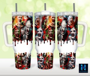 Halloween Horror Art The Clown Terrifier Tumbler Graphic Tumbler for Movie Fans