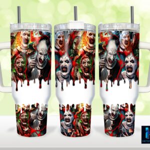 Unisex Halloween Horror Art The Clown Terrifier Tumbler Graphic Tumbler for Movie Fans