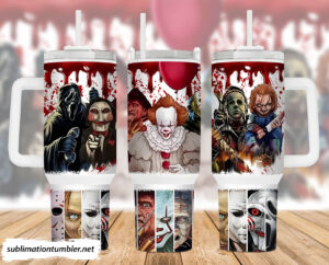 Halloween Horror Characters Tumbler Graphic Tumbler for Movie Fans