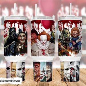 Unisex Halloween Horror Characters Tumbler Graphic Tumbler for Movie Fans