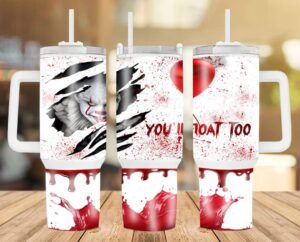 Halloween Pennywise IT Tumbler Graphic Tumbler for Movie Fans
