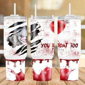 Unisex Halloween Pennywise IT Tumbler Graphic Tumbler for Movie Fans