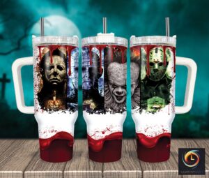 Horror Characters Tumbler Graphic Tumbler for Movie Fans