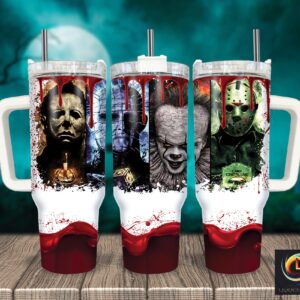 Unisex Horror Characters Tumbler Graphic Tumbler for Movie Fans