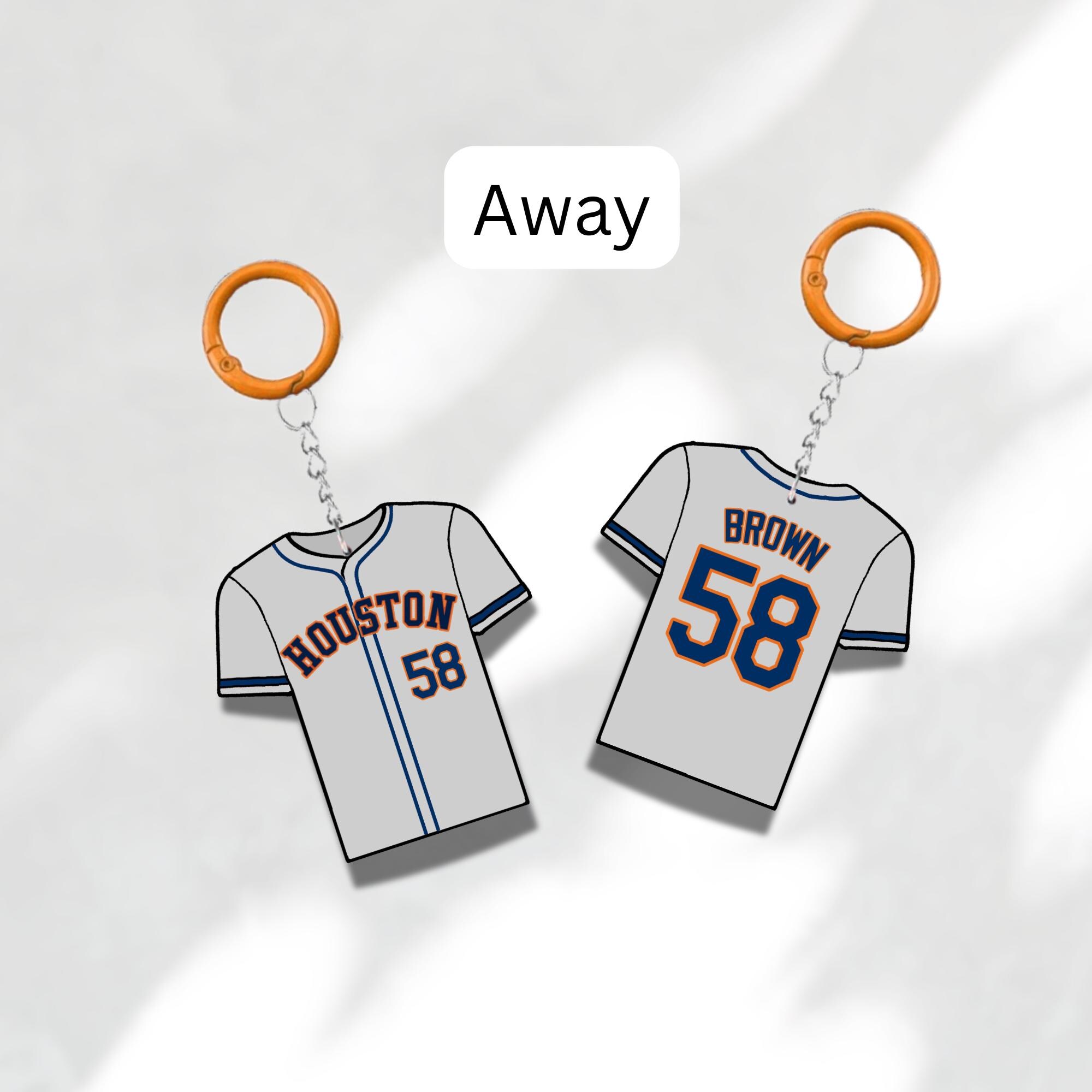 Custom Keychain Houston Baseball Theme Sports Fan Gift Personalized Name And Number Bag Tag 3 Custom Keychain Houston Baseball Theme Sports Fan Gift Personalized Name And Number Bag Tag - Image 3