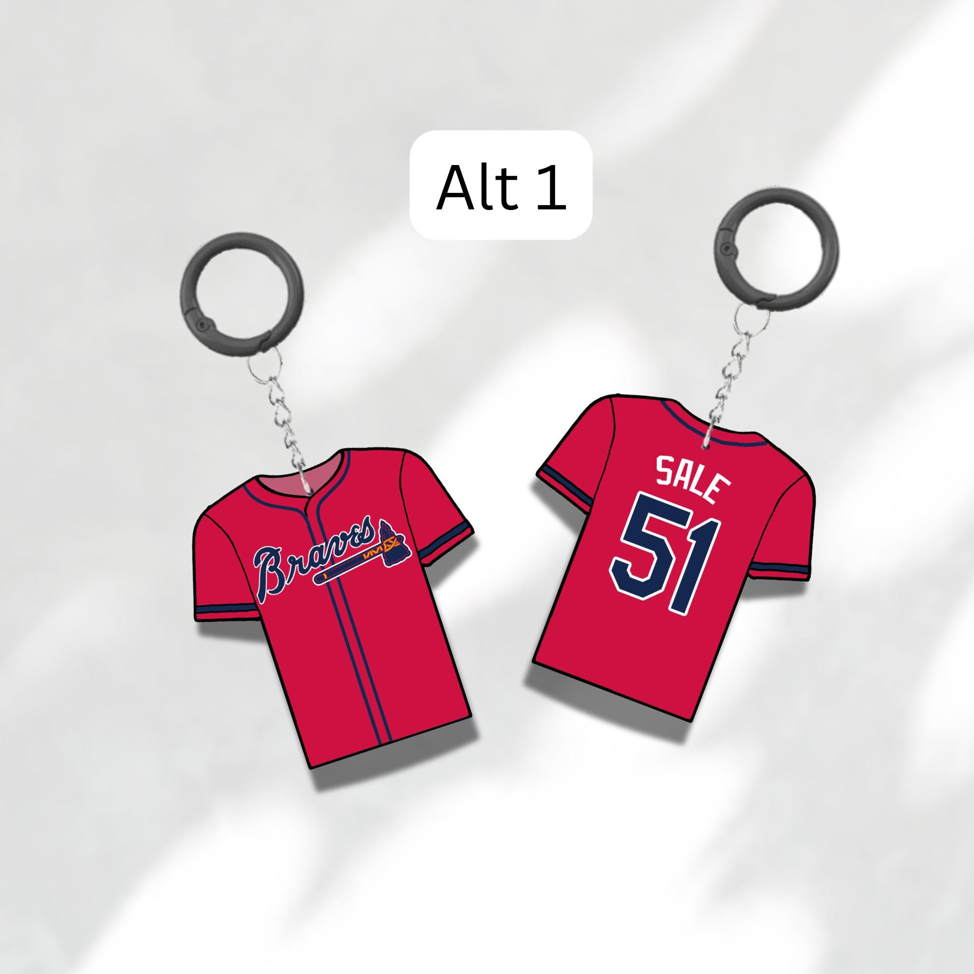 Custom Keychain Atlanta Baseball Theme Sports Fan Gift Personalized Name And Number Bag Tag 4 Custom Keychain Atlanta Baseball Theme Sports Fan Gift Personalized Name And Number Bag Tag - Image 4