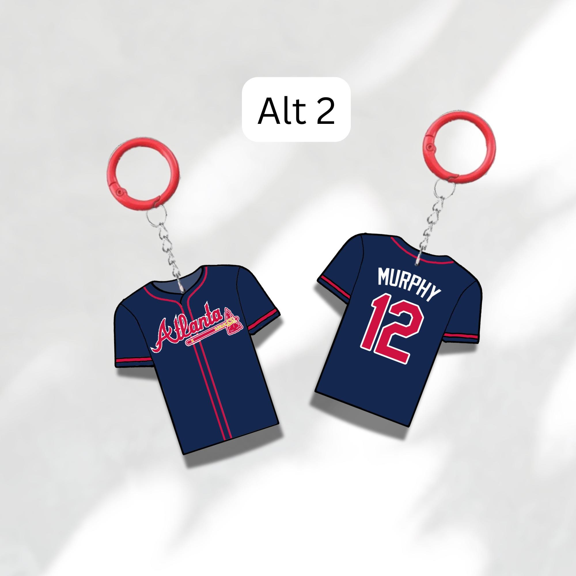 Custom Keychain Atlanta Baseball Theme Sports Fan Gift Personalized Name And Number Bag Tag 5 Custom Keychain Atlanta Baseball Theme Sports Fan Gift Personalized Name And Number Bag Tag - Image 5