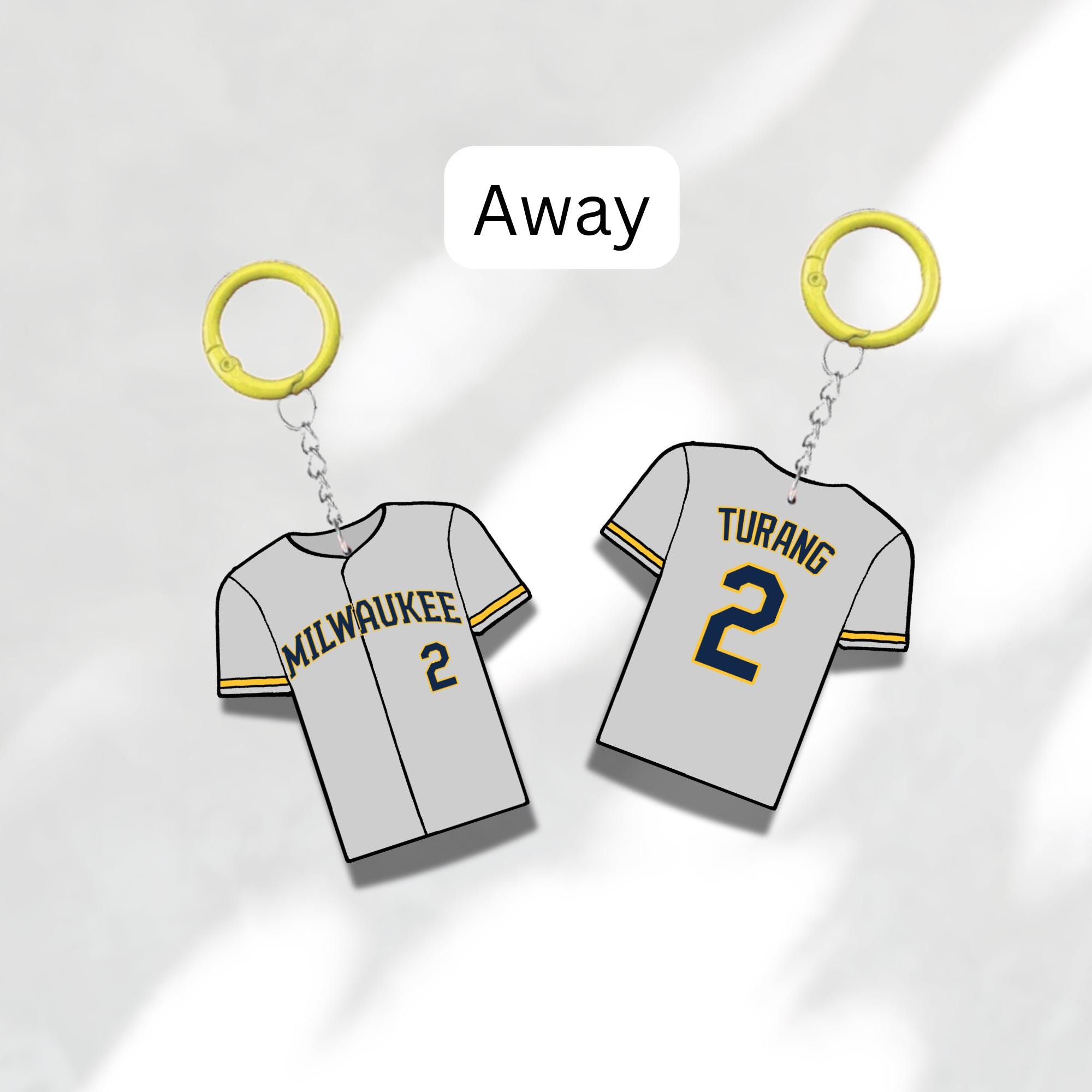 Custom Keychain Milwaukee Baseball Theme Sports Fan Gift Personalized Name And Number Bag Tag 3 Custom Keychain Milwaukee Baseball Theme Sports Fan Gift Personalized Name And Number Bag Tag - Image 3