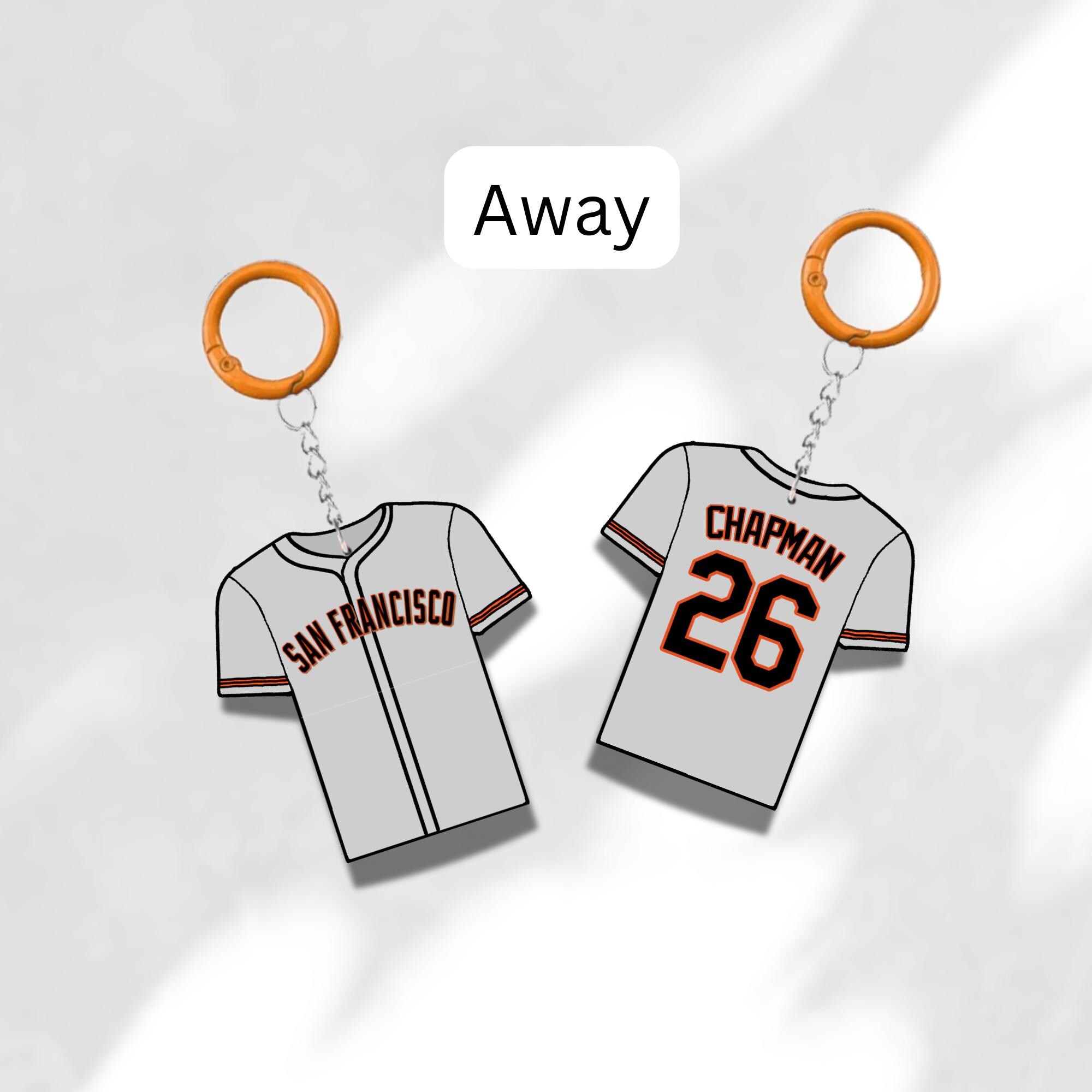 Custom Keychain San Francisco Baseball Theme Sports Fan Gift Personalized Name And Number Bag Tag - Image 3
