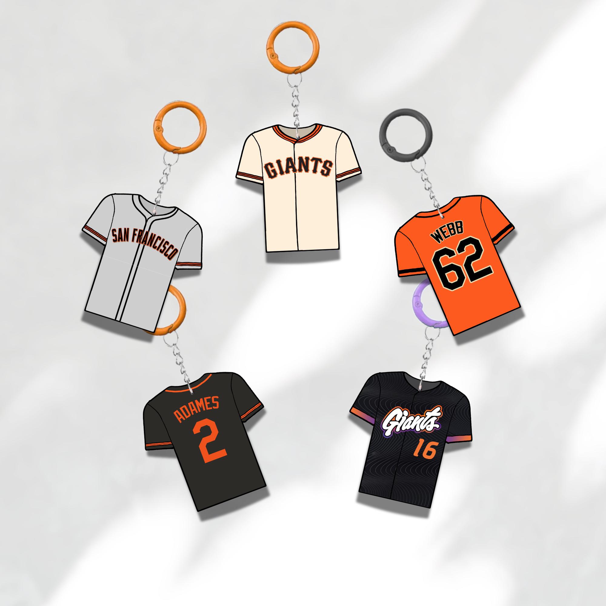 Custom Keychain San Francisco Baseball Theme Sports Fan Gift Personalized Name And Number Bag Tag