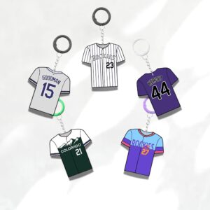 Custom Keychain Colorado Baseball Theme Sports Fan Gift Personalized Name And Number Bag Tag
