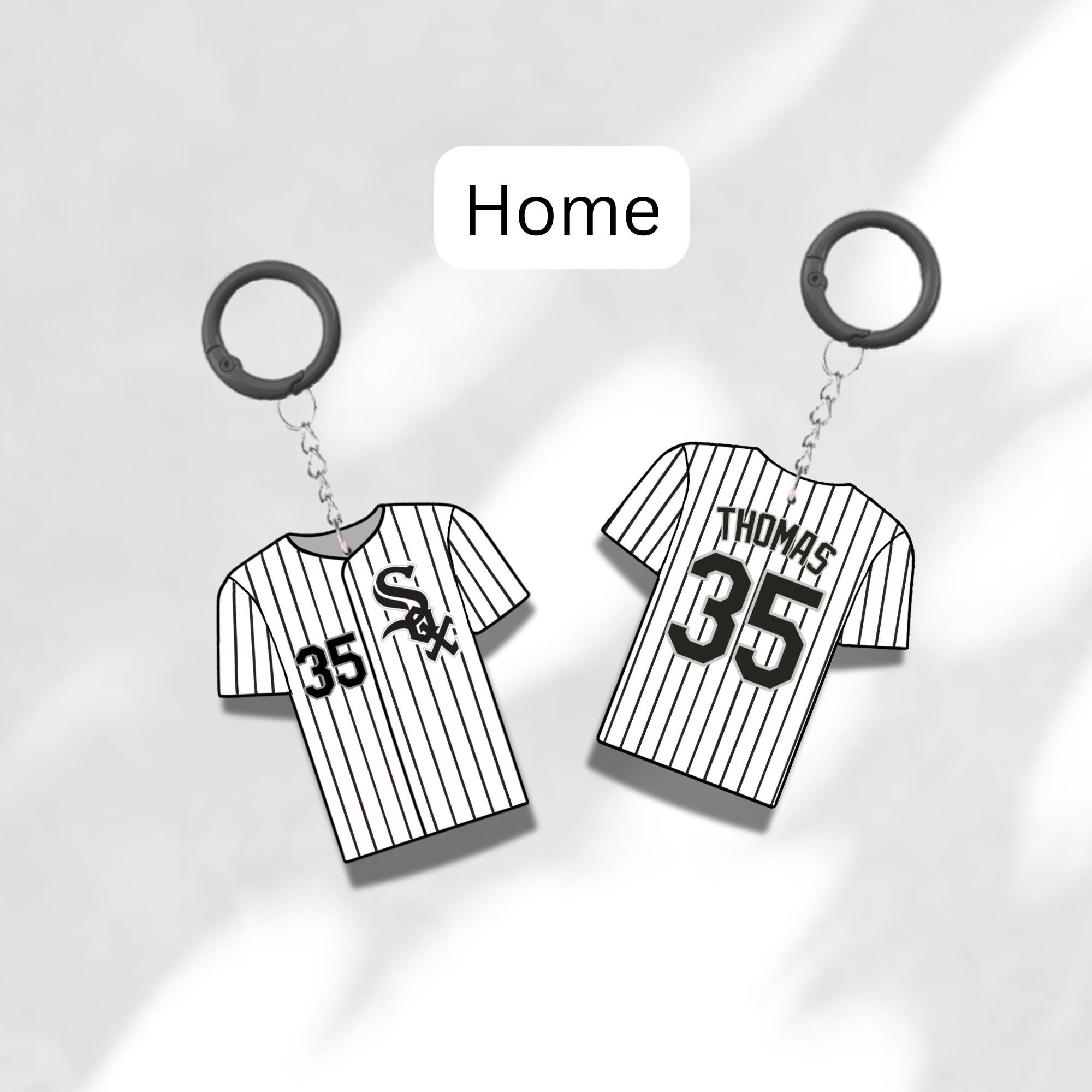 Custom Keychain Chicago Baseball Pattern Baseball Player Gift Personalized Name And Number Bag Tag 2 Custom Keychain Chicago Baseball Pattern Baseball Player Gift Personalized Name And Number Bag Tag - Image 2