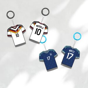 Custom Keychain Germany Soccer Theme Sports Fan Gift Personalized Name And Number Bag Tag