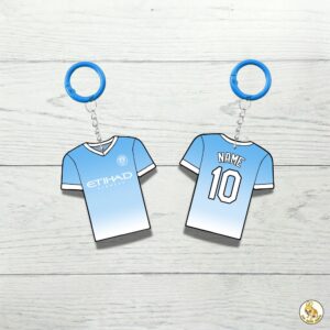 Custom Keychain Man City Soccer Theme Sports Fan Gift Personalized Name And Number Bag Tag