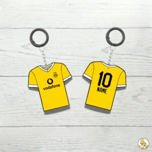 Custom Keychain Dortmund Soccer Theme Sports Fan Gift Personalized Name And Number Bag Tag