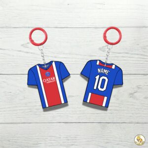 Custom Keychain Psg Soccer Theme Sports Fan Gift Personalized Name And Number Bag Tag