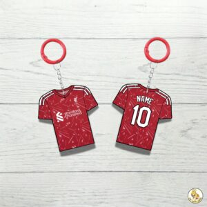 Custom Keychain Liverpool Soccer Theme Sports Fan Gift Personalized Name And Number Bag Tag