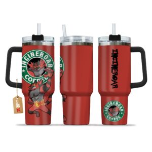 Unisex Incineroar Coffee Pokemon Anime Graphic Tumbler for Anime Fans