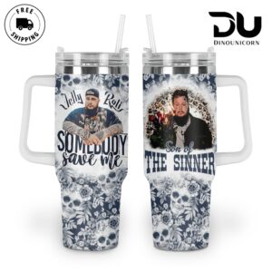 Jelly Roll Music Graphic Tumbler With Handle for Music Fans
