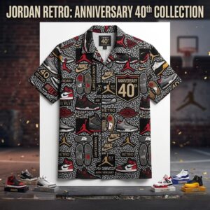 Unisex Air Jordan 40th Anniversary Collection Graphic Hawaiian Shirt for Fans
