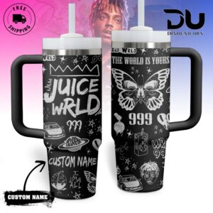 Juice Wrld Music Graphic Tumbler With Handle for Music Fans