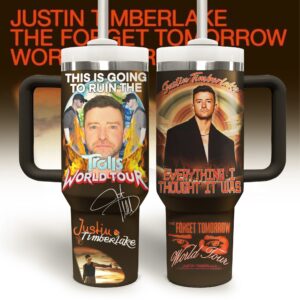 Justin Timberlake Music Graphic Tumbler With Handle for Music Fans