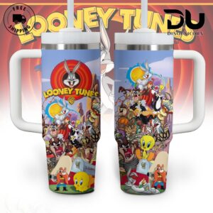 Looney Tunes Cartoon Graphic Tumbler With Handle for Fans