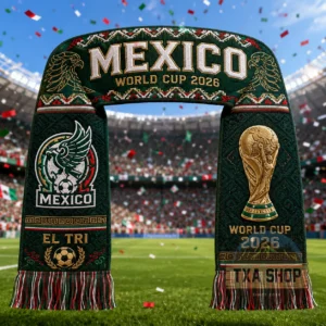 Unisex Mexico Global Soccer Event 2026 Graphic Scarf for Soccer Fans