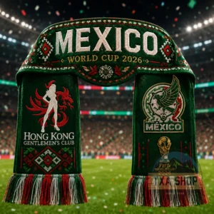 Unisex Mexico Global Soccer Event 2026 Hong Kong Gentlemens Club Graphic Scarf for Soccer Fans