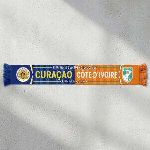 Global Soccer Event 2026 Curaçao Vs Côte d’Ivoire Football Scarf Fan Souvenir