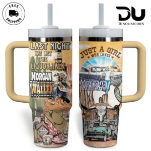Morgan Wallen Music Graphic Tumbler With Handle for Music Fans