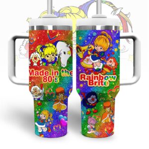 Rainbow Brite Cartoon Graphic Tumbler With Handle for Cartoon Fans