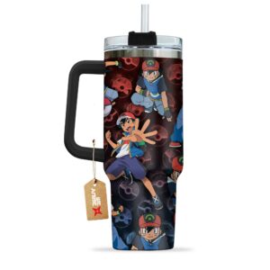 Unisex Satoshi Ash Ketchum Pokemon Anime Graphic Tumbler for Anime Fans