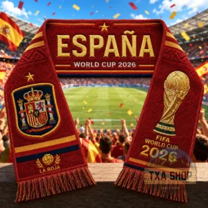 Unisex Spain Global Soccer Event 2026 Graphic Scarf for Soccer Fans