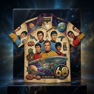 Unisex Star Trek 60th Anniversary 1966-2026 Graphic Hawaiian Shirt for Movie Fans