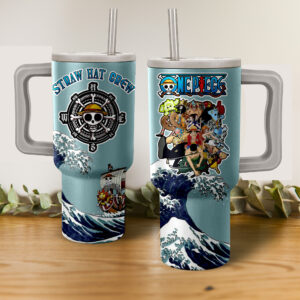 Unisex Straw Hat Crew One Piece Anime Graphic Tumbler for Anime Fans