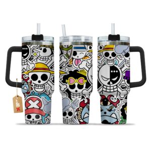Unisex Straw Hat Pirates One Piece Anime Graphic Tumbler for Anime Fans