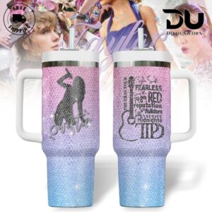 Taylor Swift Music Graphic Tumbler With Handle for Music Fans