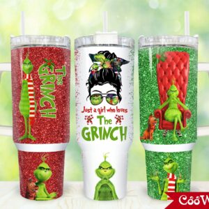 Unisex The Grinch Tumbler Graphic Tumbler for Movie Fans