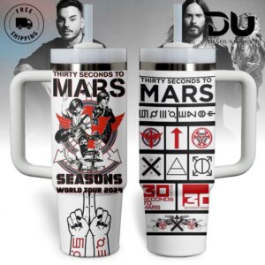 Thirty Seconds To Mars Music Graphic Tumbler With Handle for Music Fans