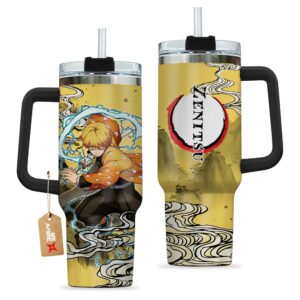 Unisex Zenitsu Agatsuma Kimestu no Yaiba Demon Slayer Anime Graphic Tumbler for Anime Fans