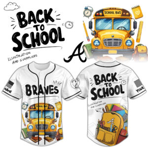 Custom Name And Number Atlanta Braves 2026 Back To School Baseball Jersey for Baseball Fans