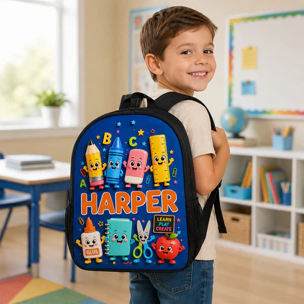 Custom Printed Cute School Supplies Backpack for Students with Personalized Name 6 Custom Printed Cute School Supplies Backpack for Students with Personalized Name - Image 6