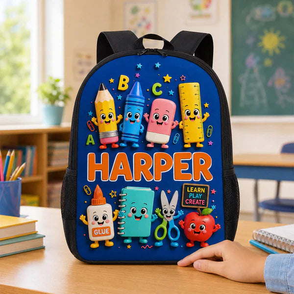 Custom Printed Cute School Supplies Backpack for Students with Personalized Name 5 Custom Printed Cute School Supplies Backpack for Students with Personalized Name - Image 5