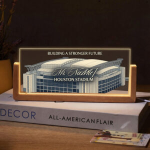 Personalized Houston Stadium Teacher Desk Name Plate with LED Base