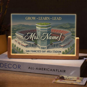 Personalized San Francisco Bay Area Stadium Teacher Desk Name Plate with LED Base