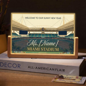 Personalized Miami Stadium Interior Teacher Desk Name Plate with LED Base