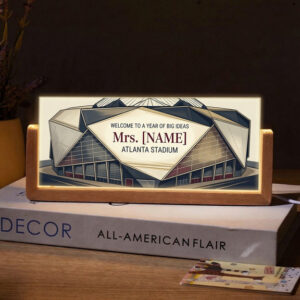 Personalized Atlanta Stadium Teacher Desk Name Plate with LED Base