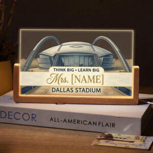 Personalized Dallas Stadium Teacher Desk Name Plate with LED Base